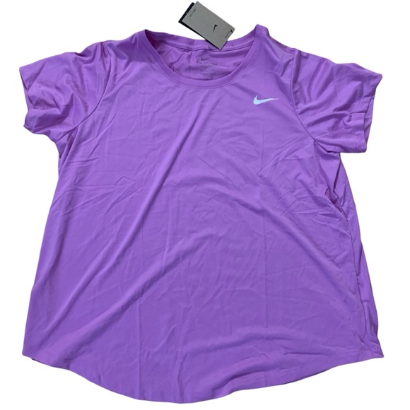 Nike Tops - The Nike Tee Shirt Dri-Fit Size 1X NEW WITH TAG Purple Athletic Yoga Workout